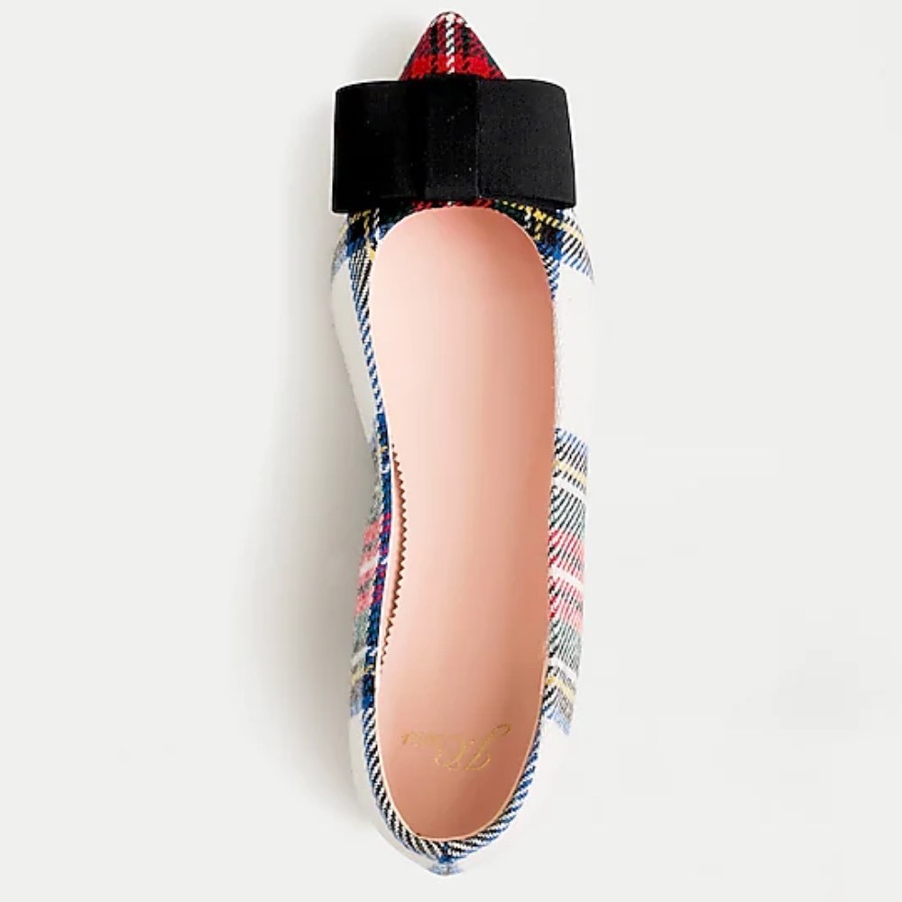 SOLD J. Crew Pointed-toe flats in snowy Stewart tartan - Picture 2 of 15